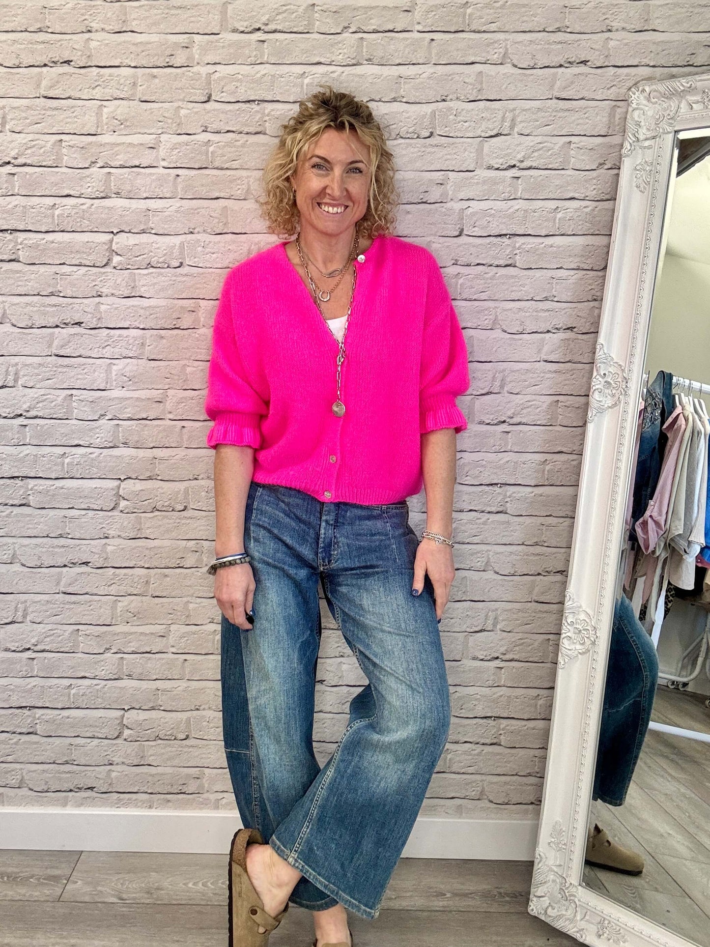 NEW Melrose Cardigan | Neon Pink