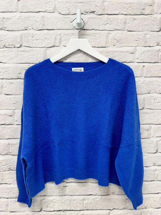 Alpaca Blend Relaxed Jumper | Neptune Blue