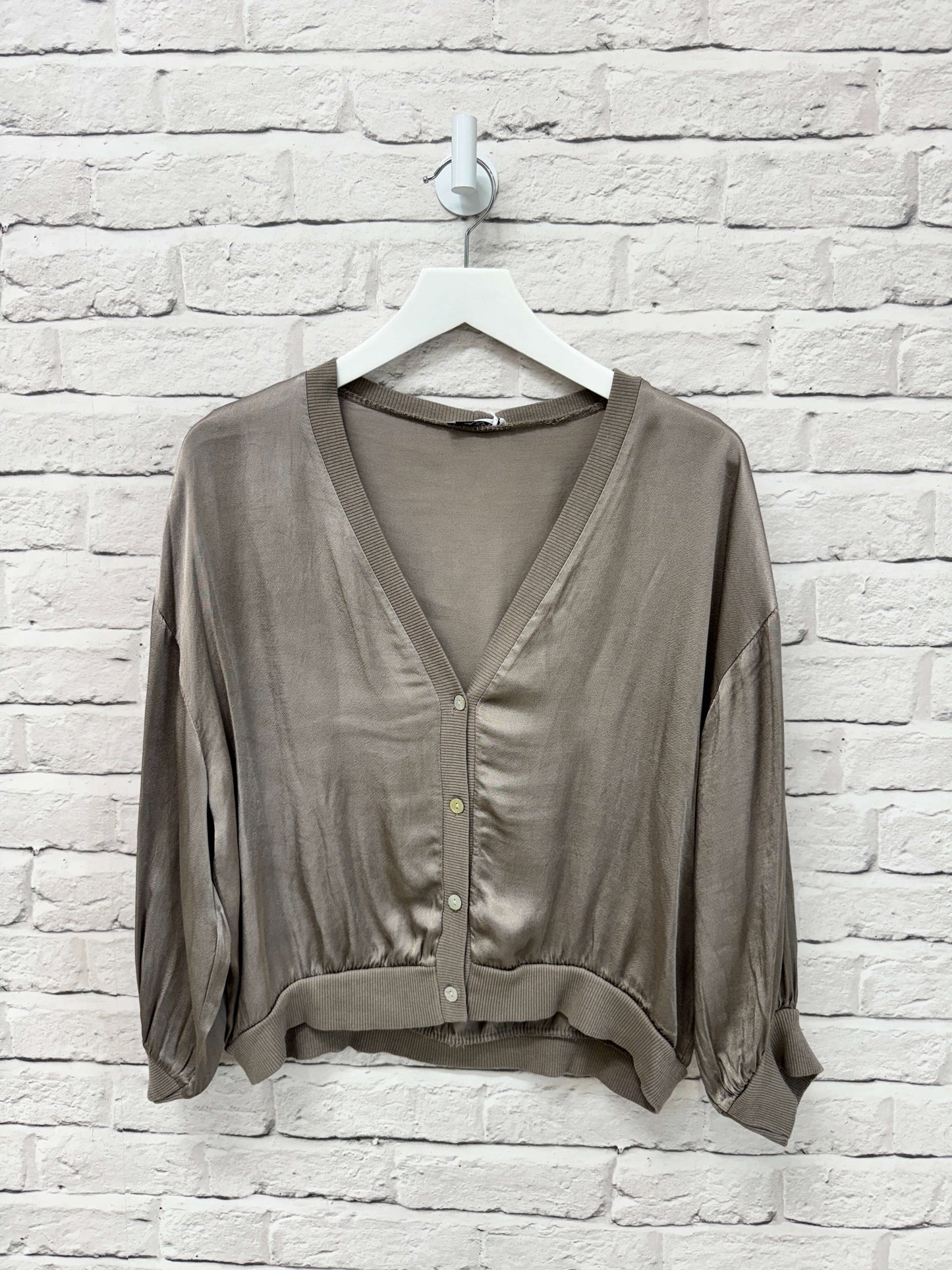 Orla Satin Top | Mocha