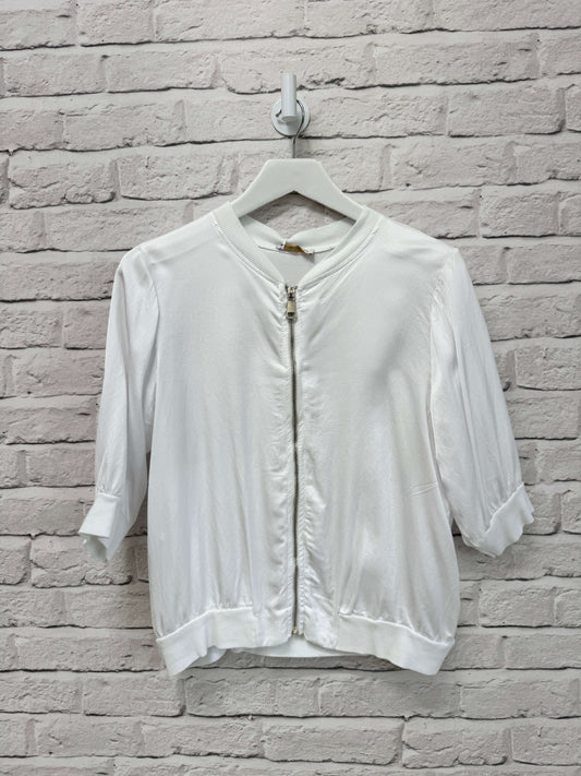 Rene Mix Silk Bomber | White