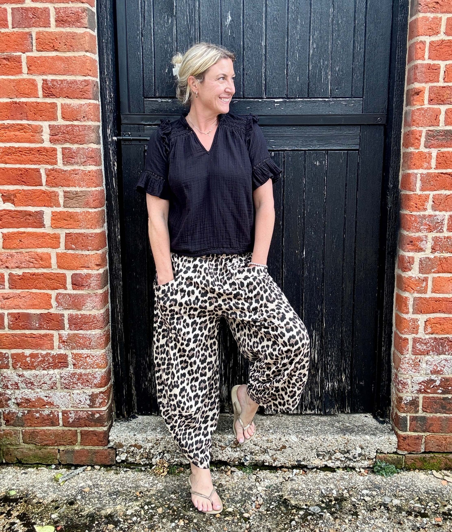 Leopard Barrel Pant