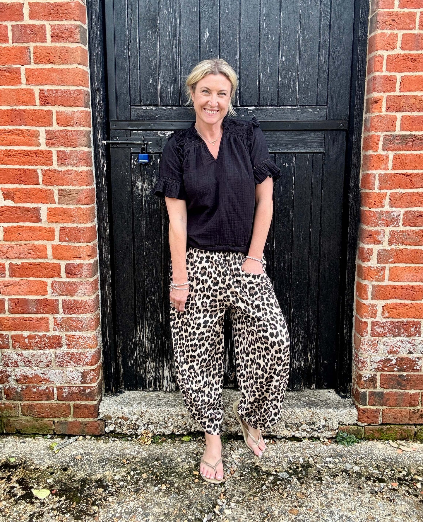 Leopard Barrel Pant