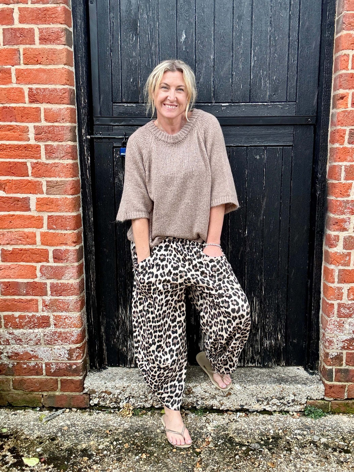 Leopard Barrel Pant