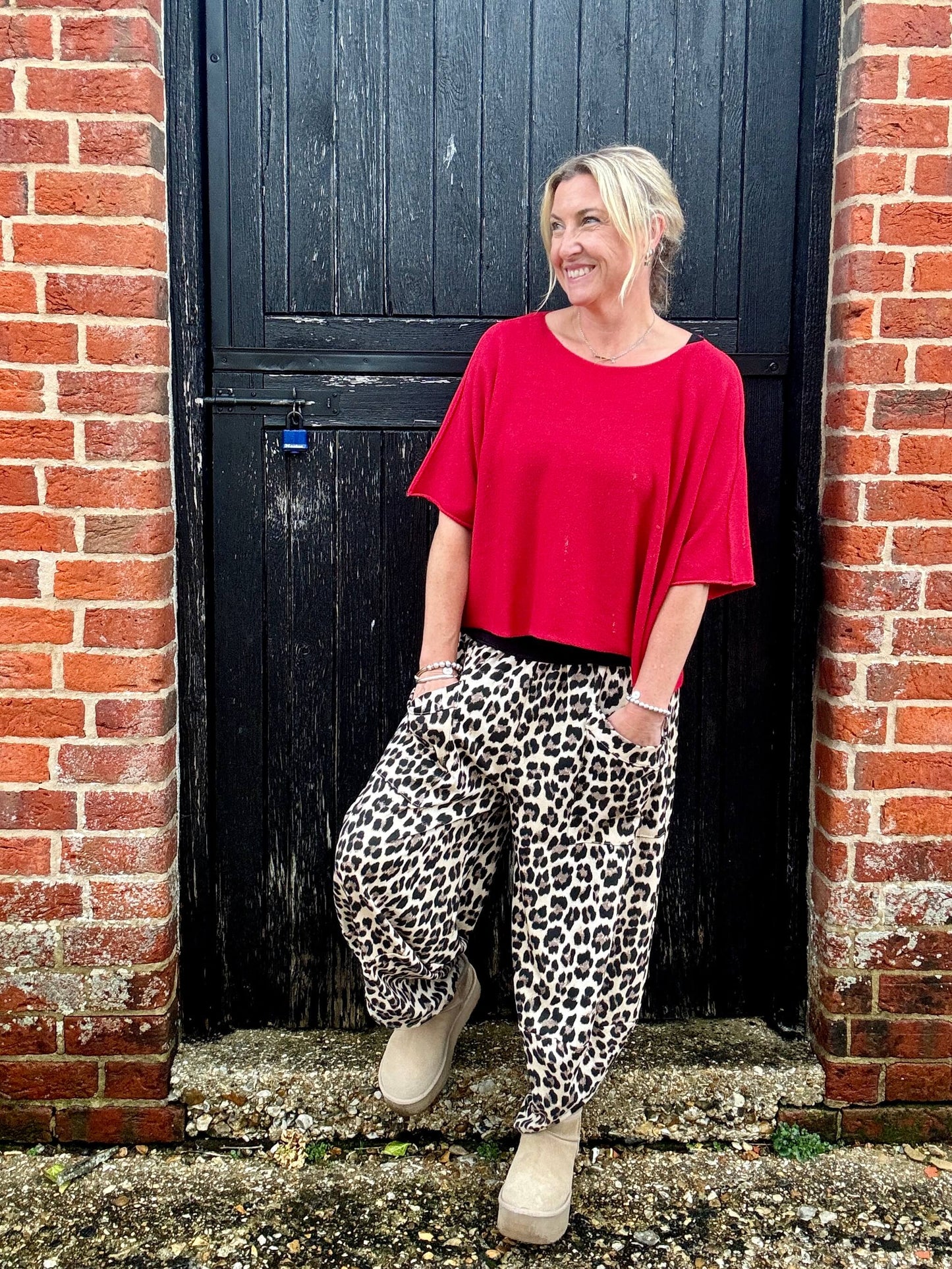 Leopard Barrel Pant