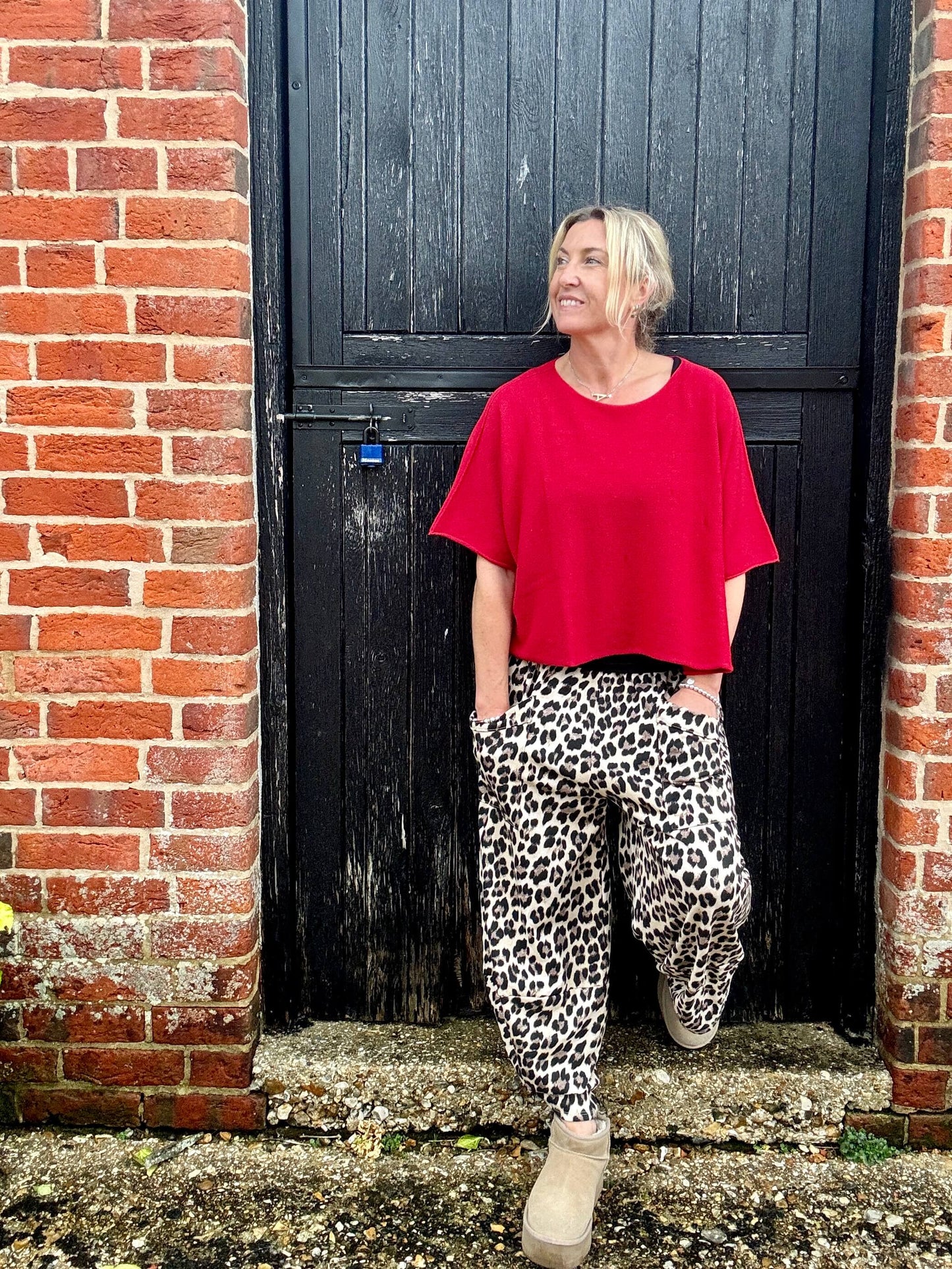 Leopard Barrel Pant