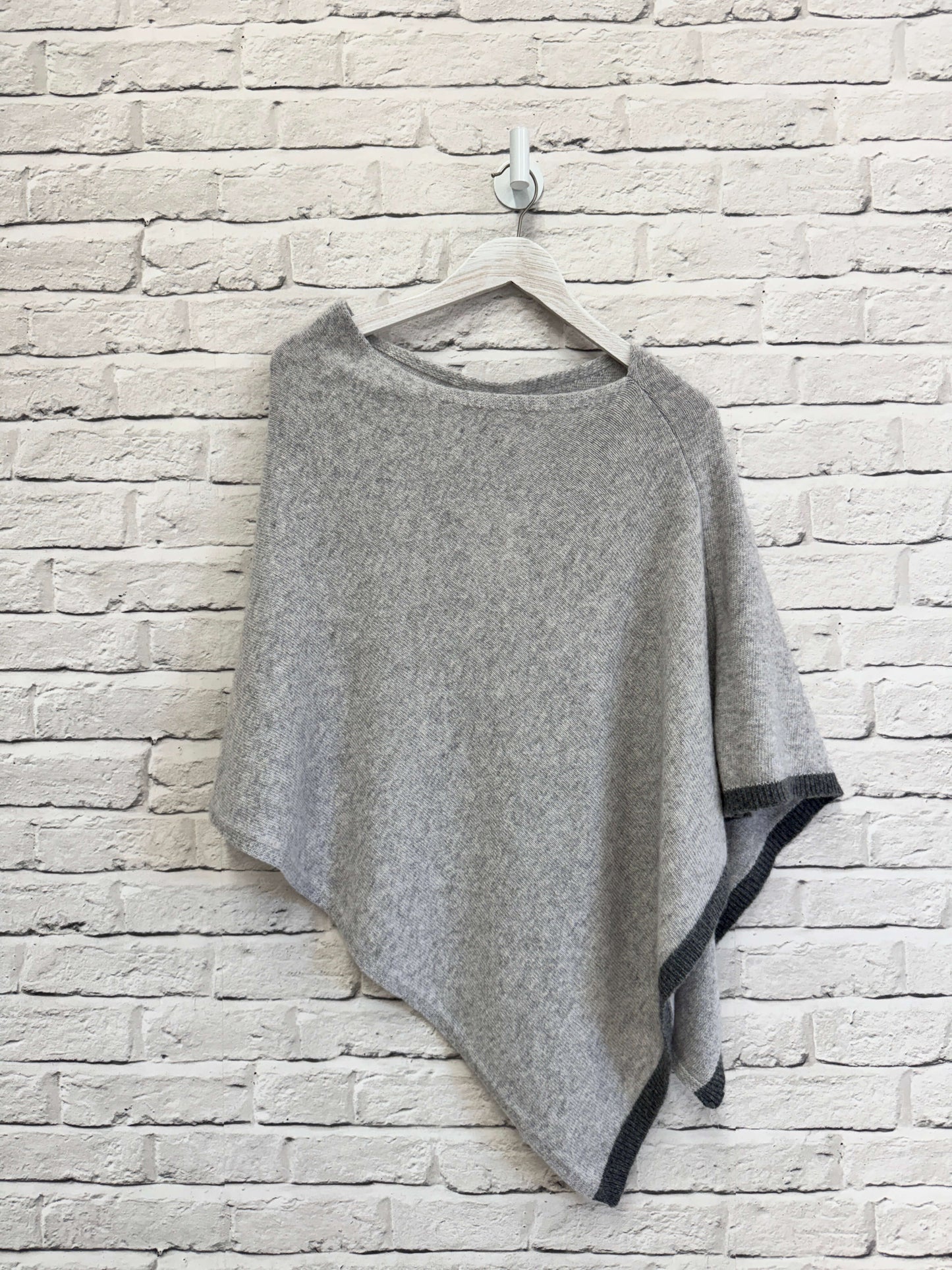 Grey Poncho with Slate trim