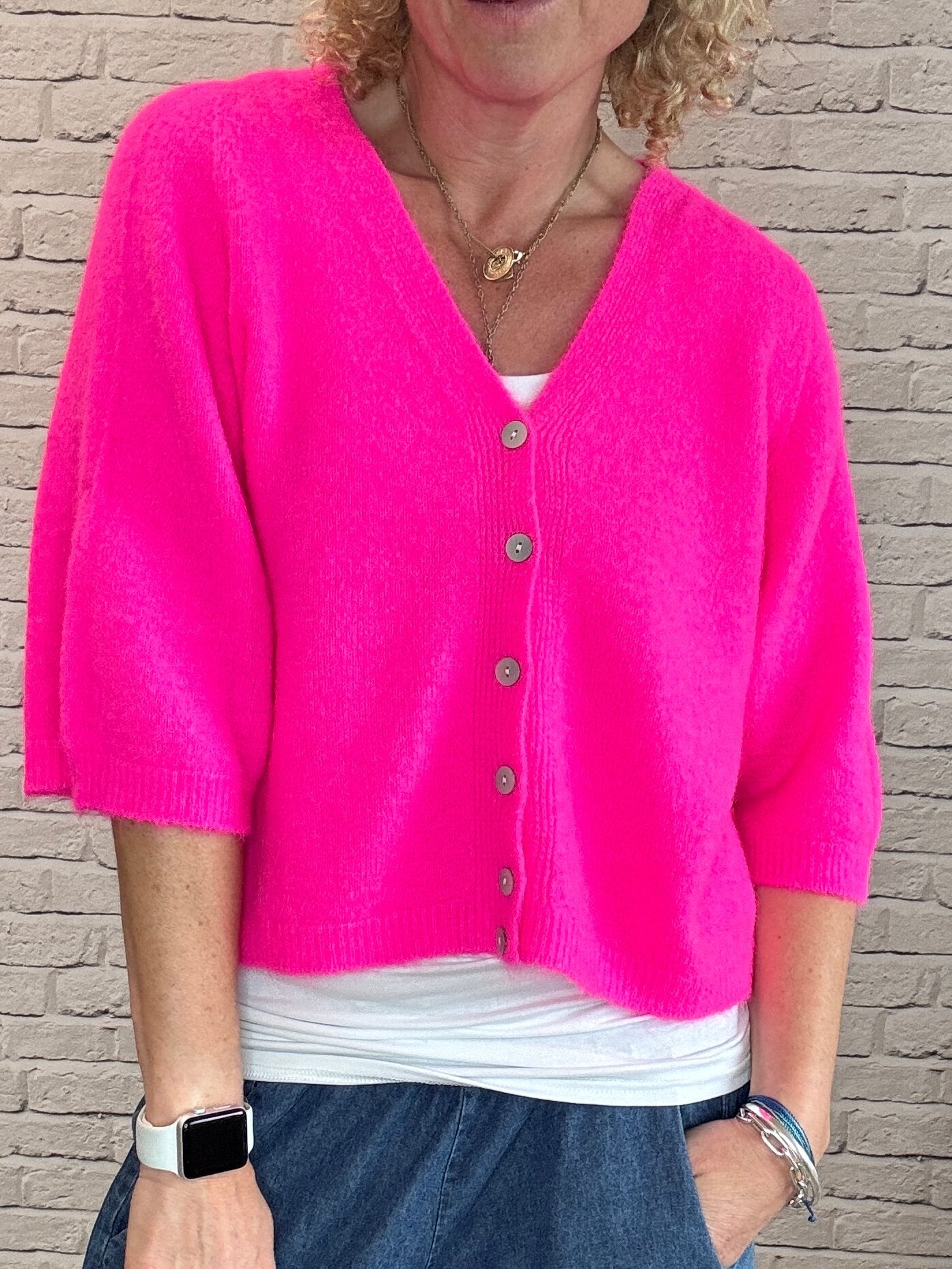 Milla Cardigan  | Neon Pink