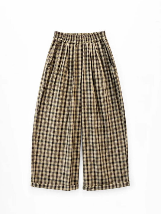 Moby Check Trousers | Yellow/Plum/Charcoal Check