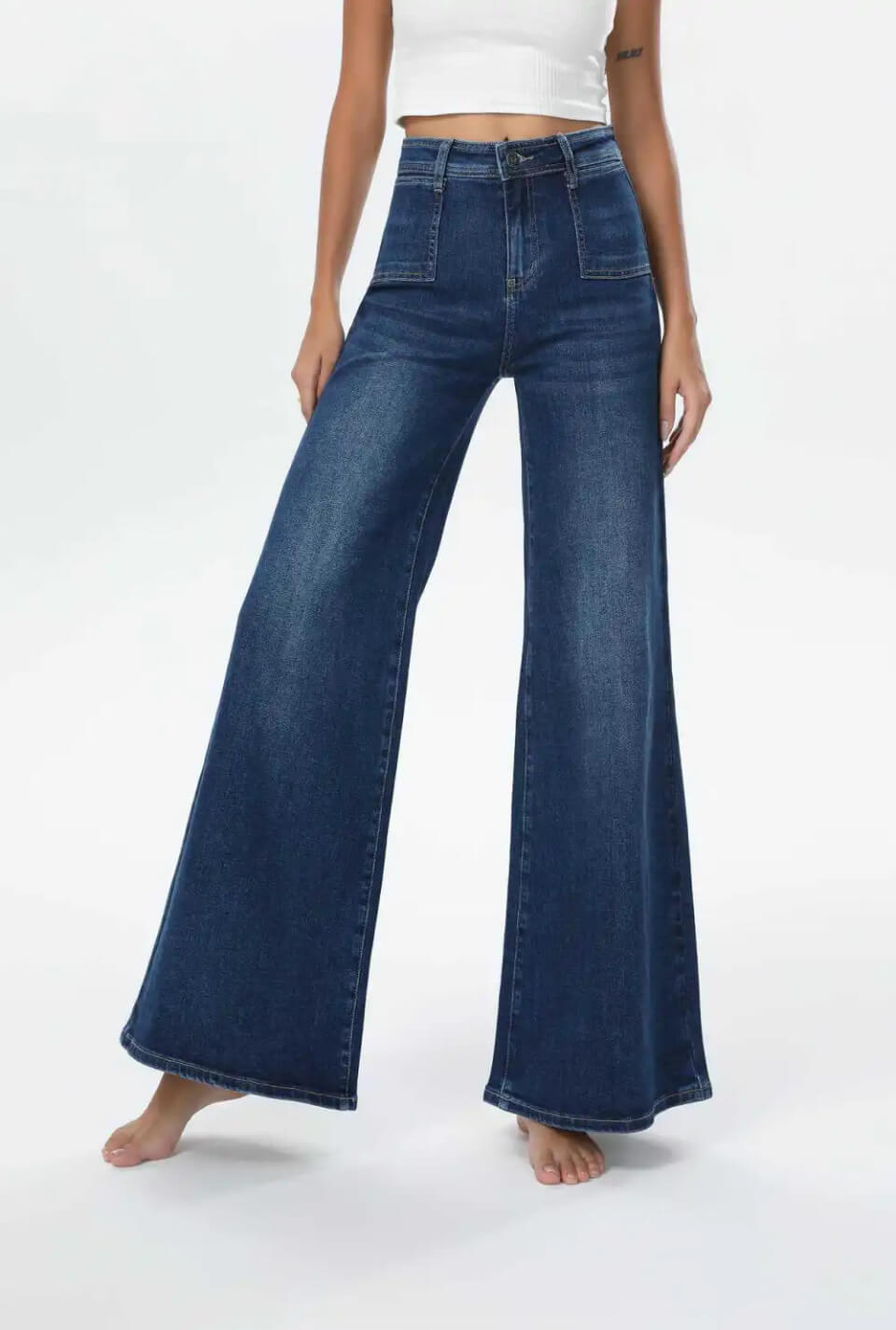 Queens High Rise Wide Leg Jeans