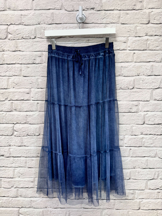 Midi Tulle Skirt | Denim