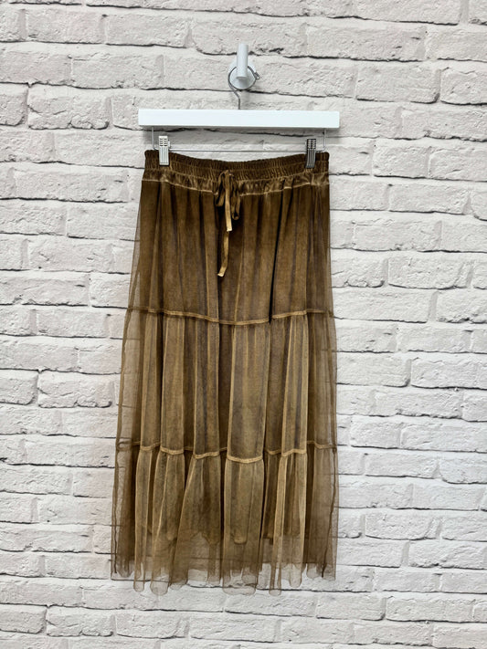 Midi Tulle Skirt | Faded Mustard