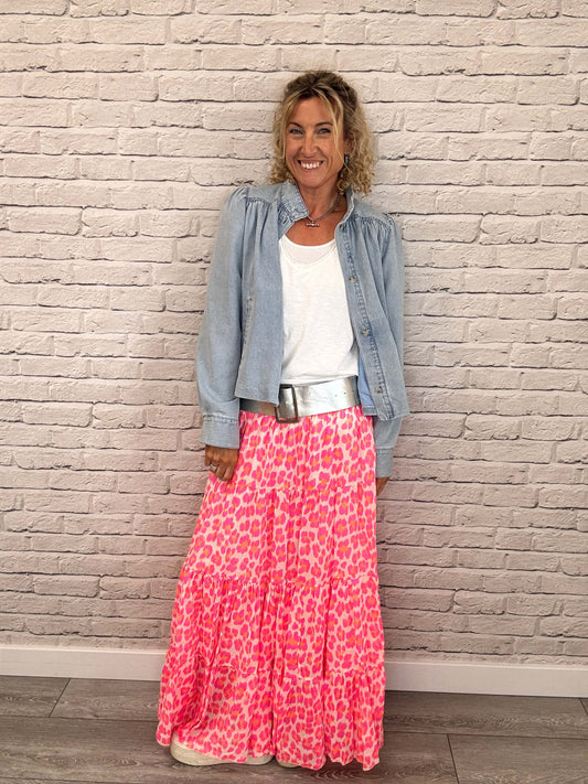 Santa Fe Maxi Skirt | Neon Pink