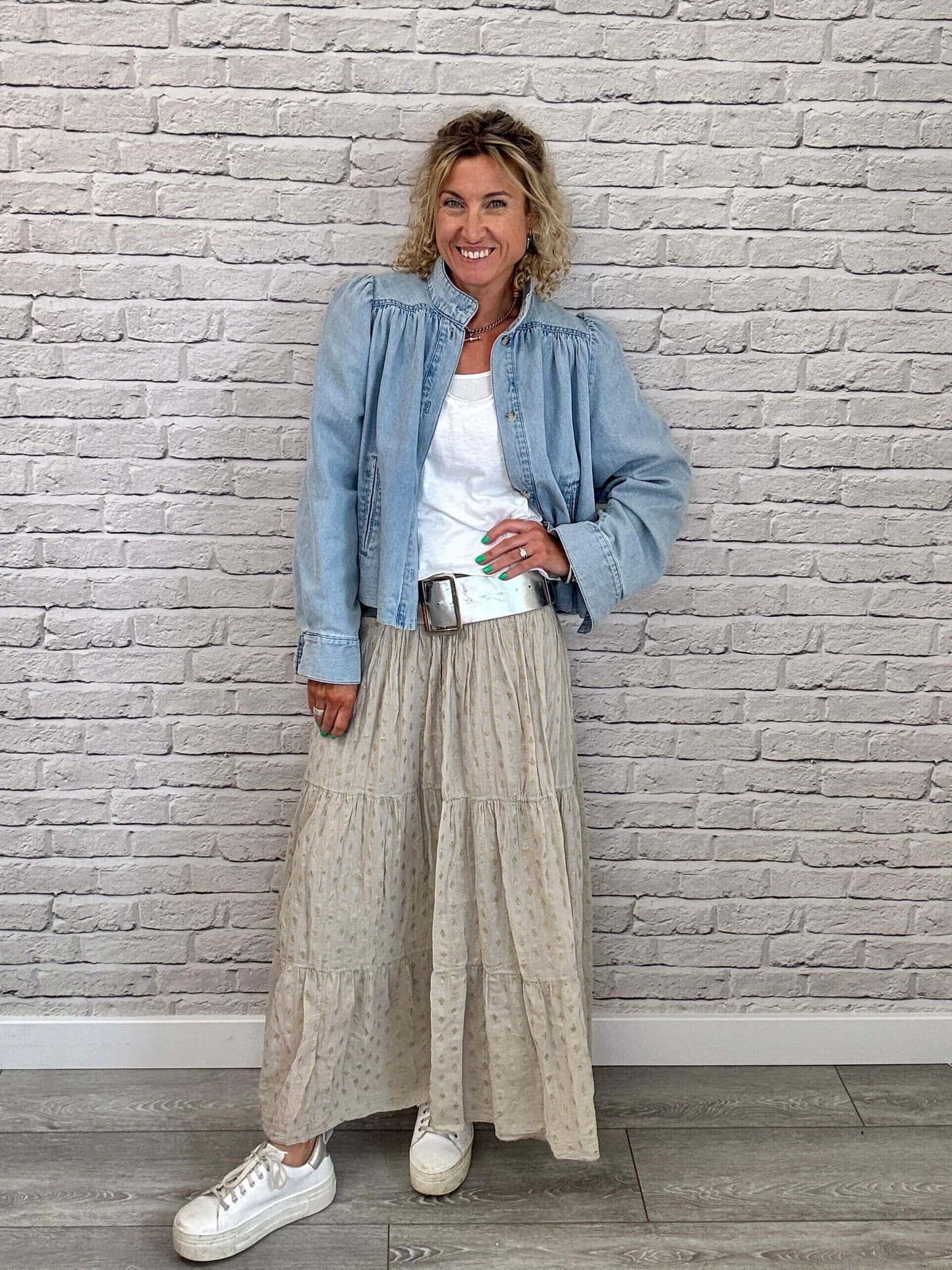 Seville Maxi Skirt | Beige/Gold