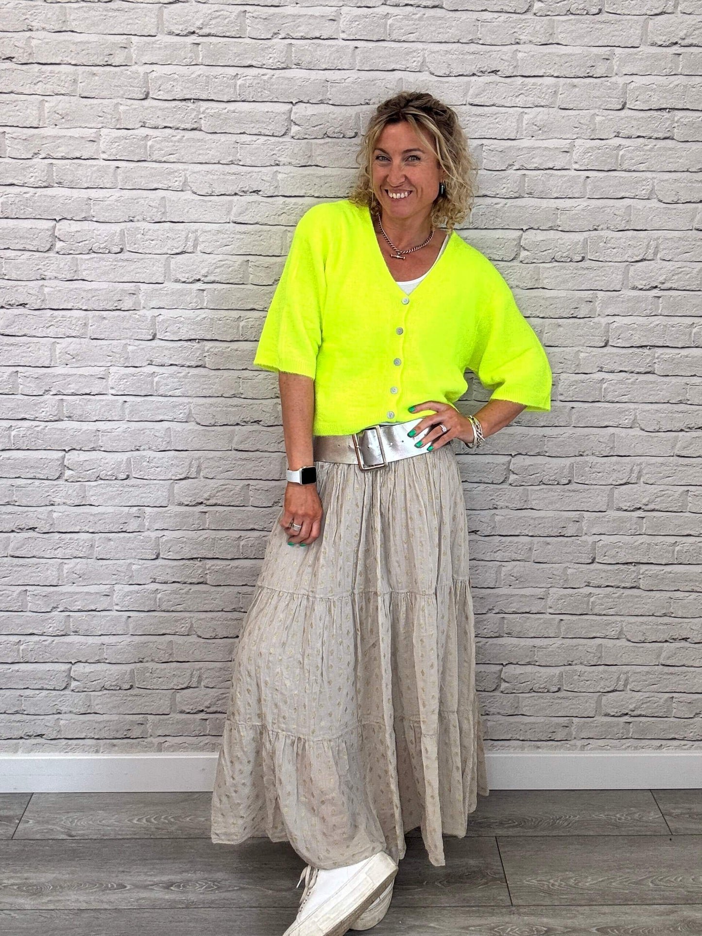 Seville Maxi Skirt | Beige/Gold