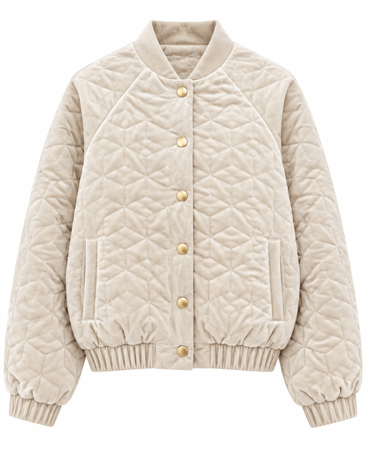 Beak Street Velvet Bomber | Ivory