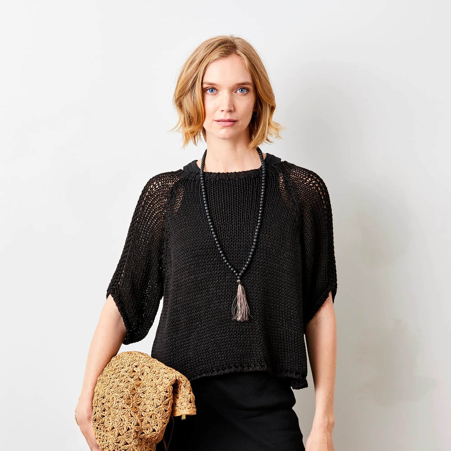 San Tropez Crochet Knit | Black