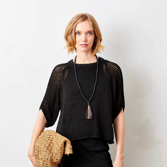 San Tropez Crochet Knit | Black