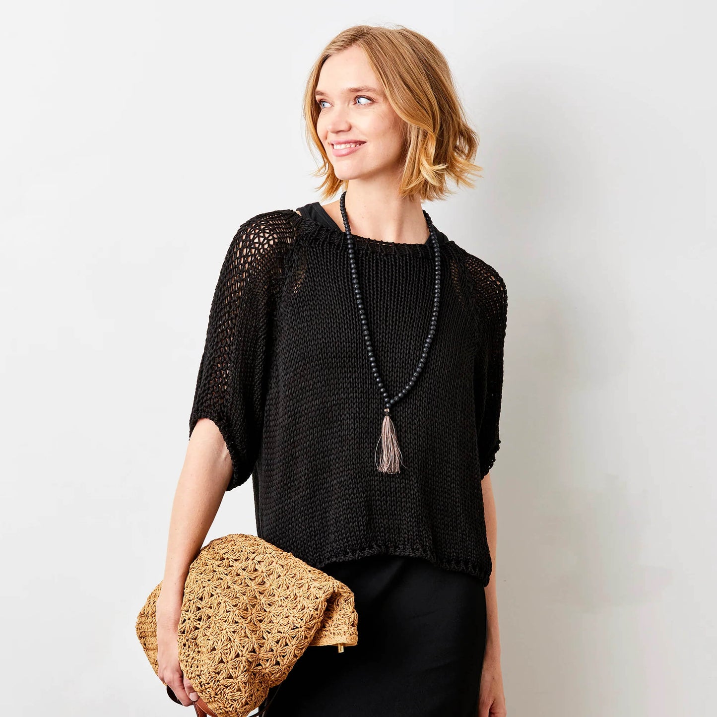 San Tropez Crochet Knit | Black