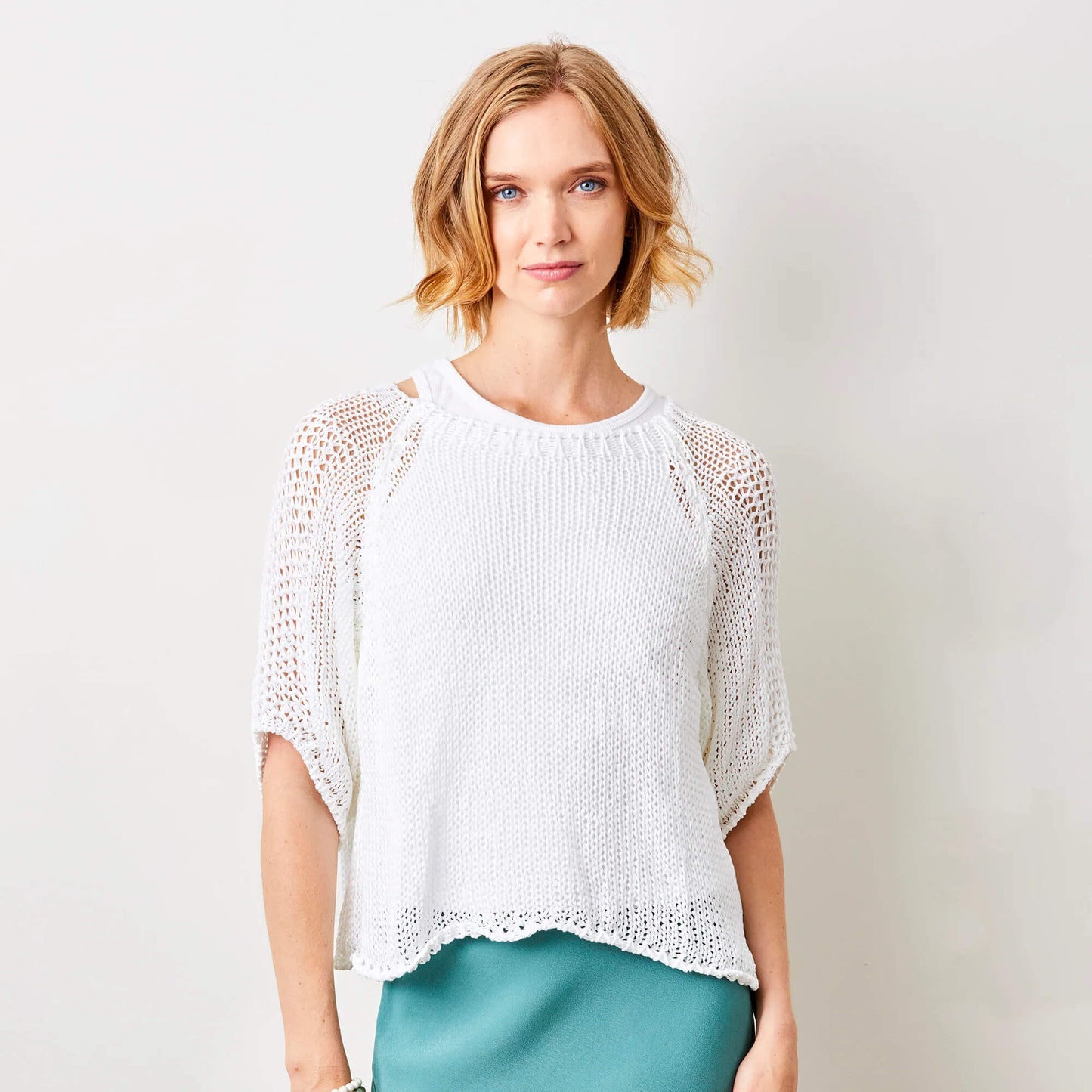 San Tropez Crochet Knit | White