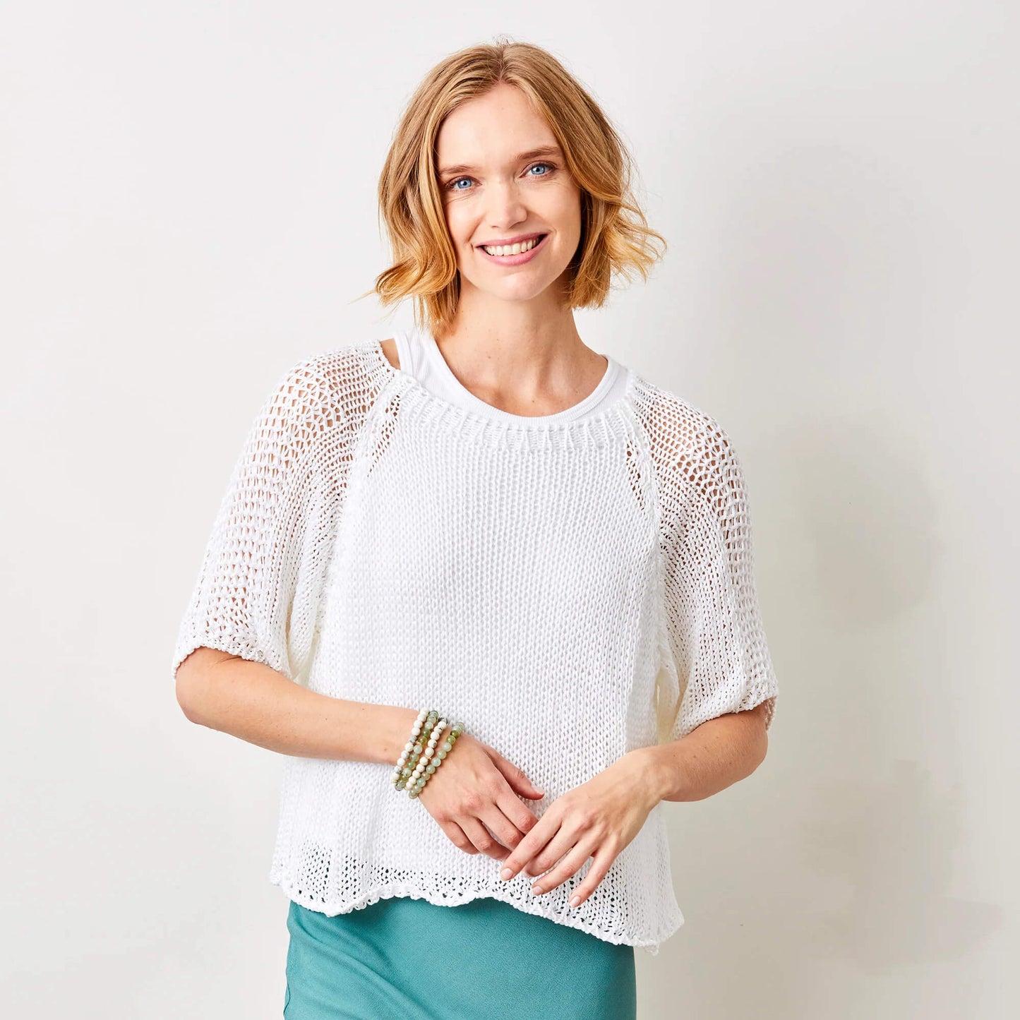 San Tropez Crochet Knit | White