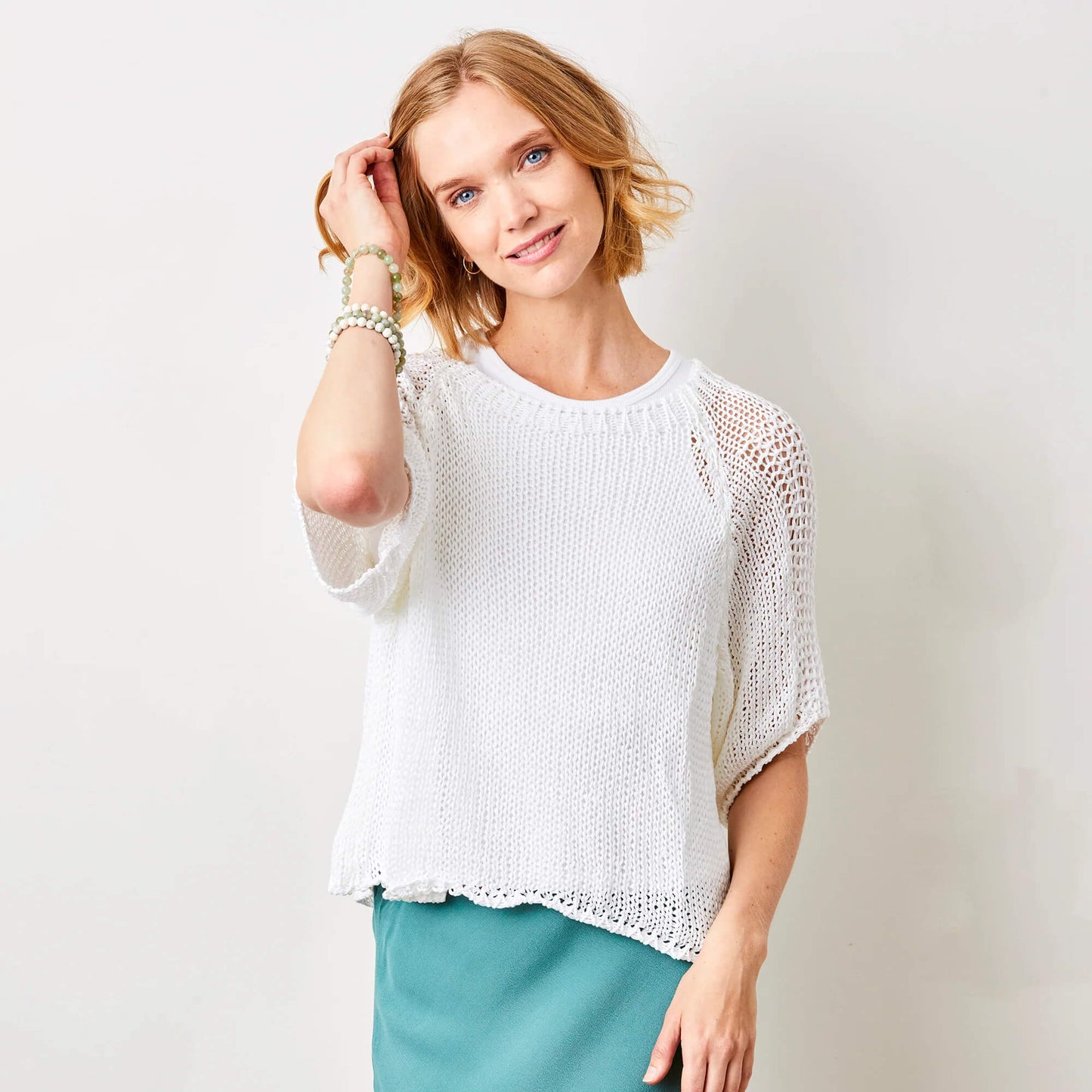 San Tropez Crochet Knit | White
