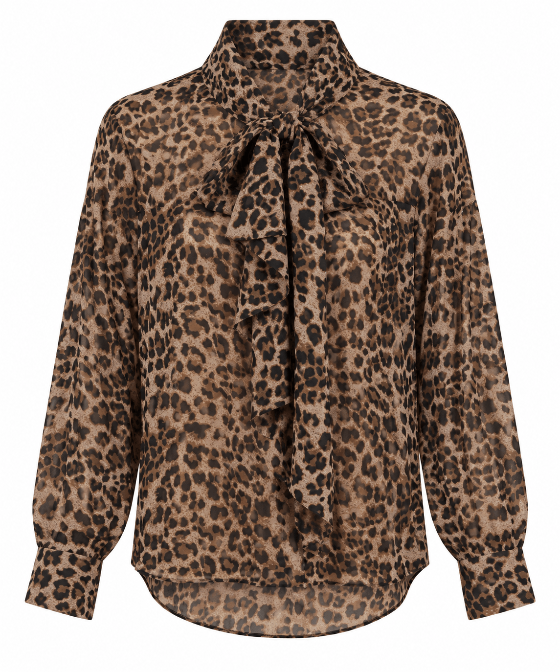 Leopard Pussy Bow Blouse