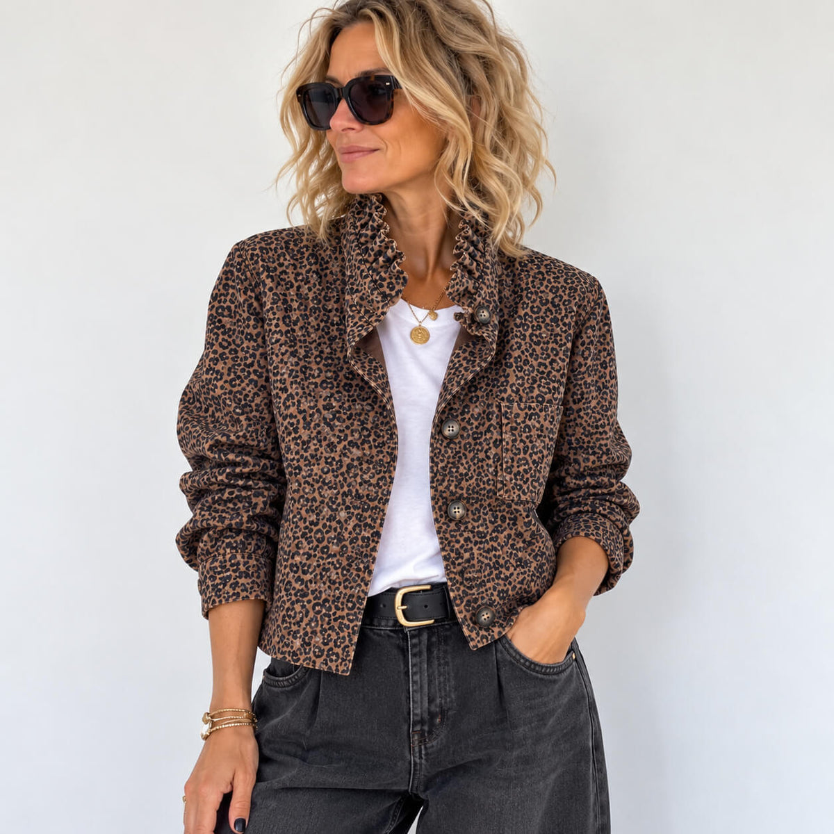 Leopard Ruffle Jacket