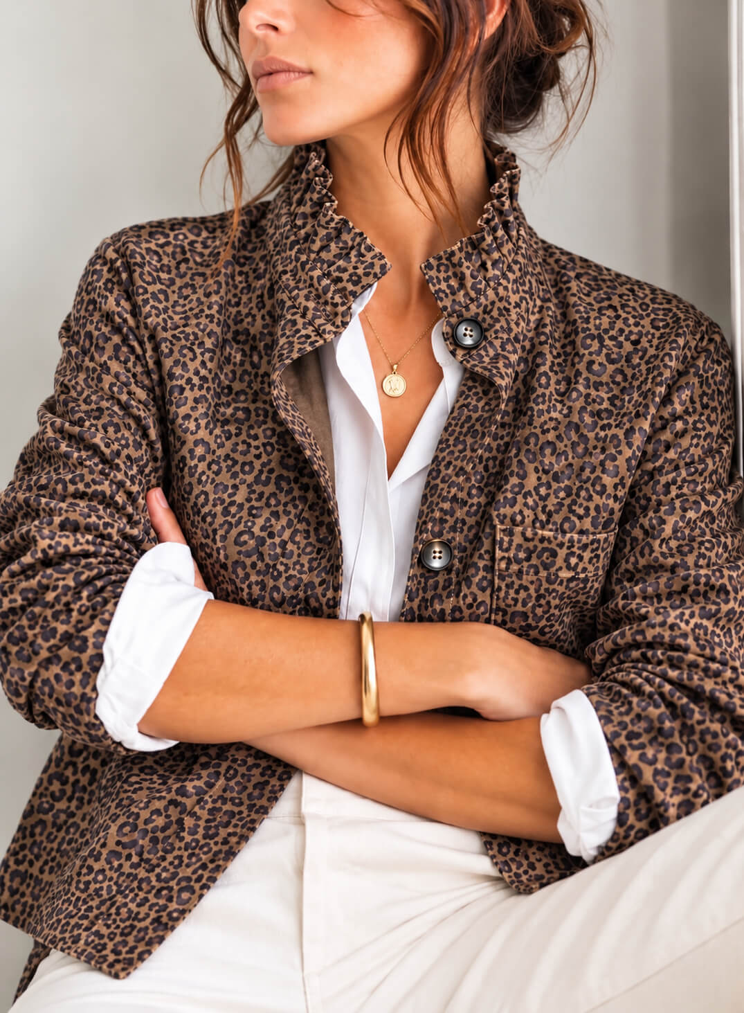 Leopard Ruffle Jacket