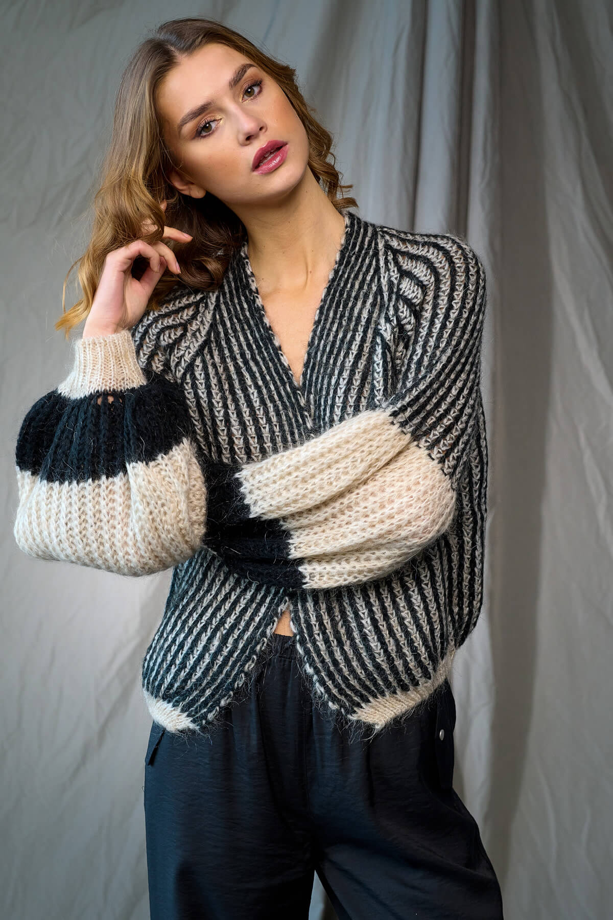 Liana Knit Cardigan | Cream & Black