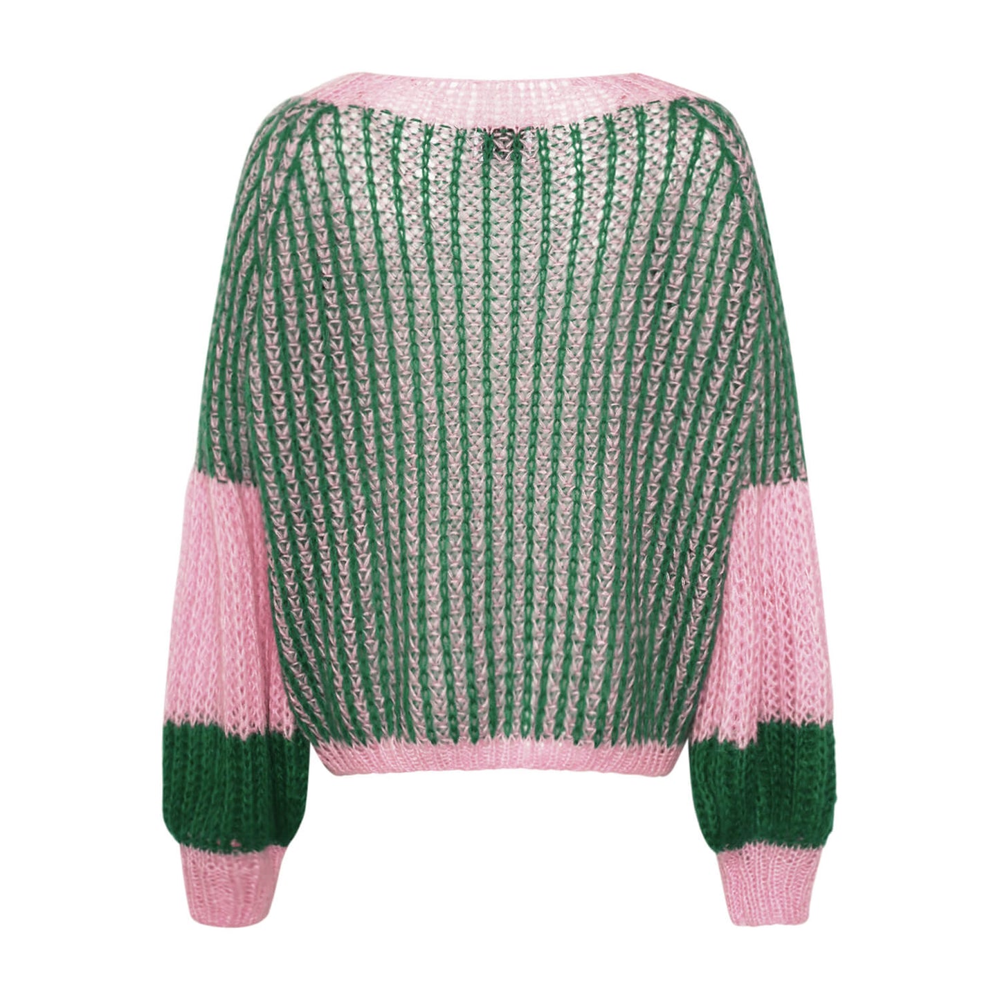 Liana Knit Sweater | Green & Bubblegum