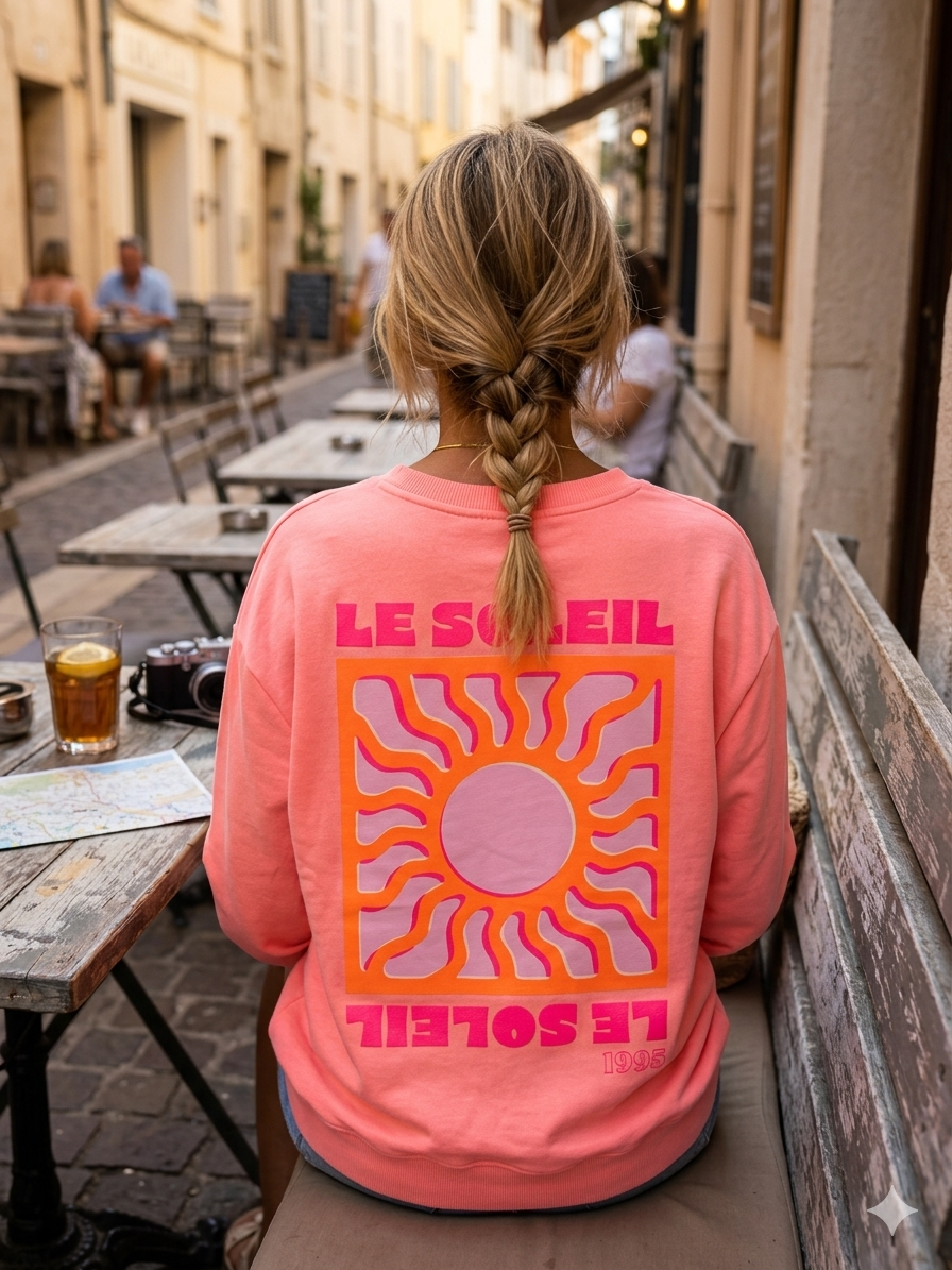 Le Soleil Sweatshirt | Neon Coral