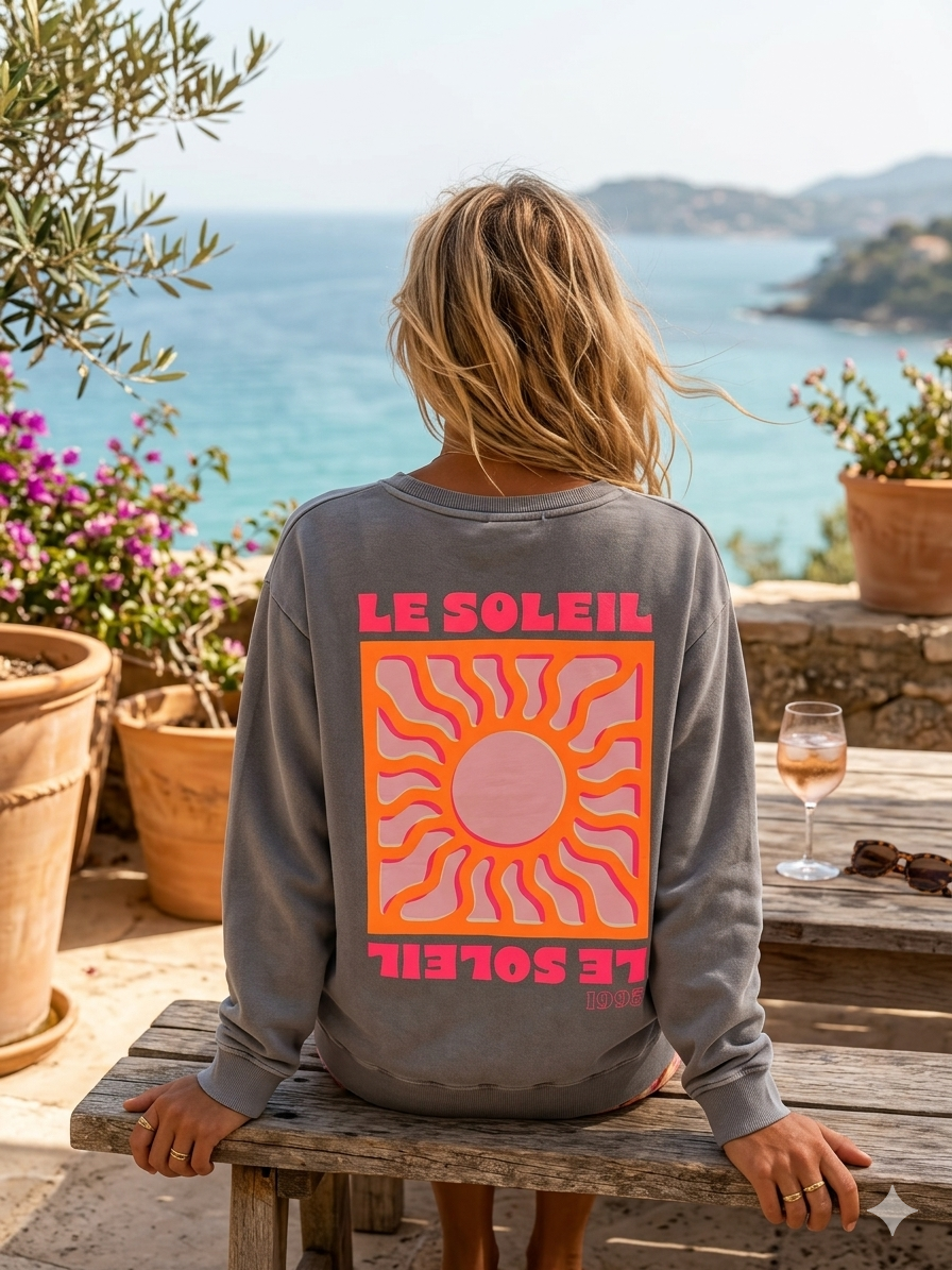 Le Soleil Sweatshirt | Neon Coral