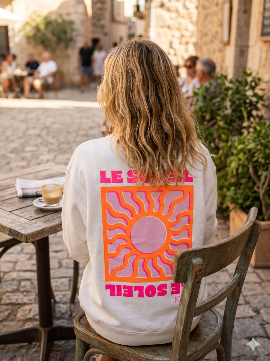 Le Soleil Sweatshirt | Neon Coral