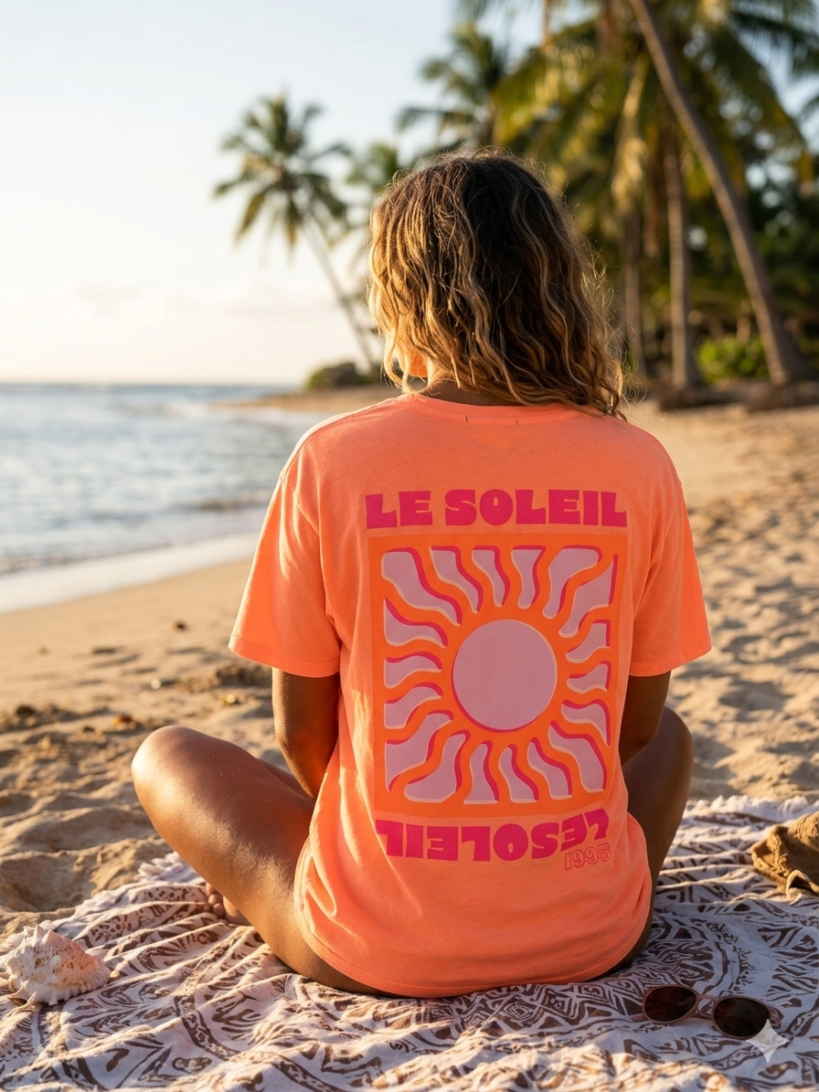 Soleil 1995 T-Shirt | Neon Coral