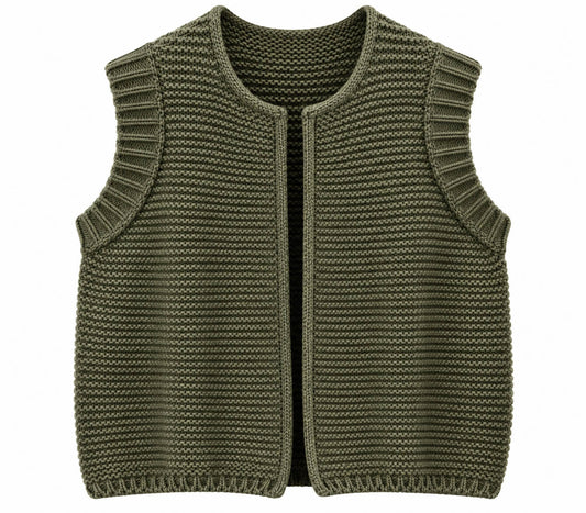 Mia Knitted Gilet | Khaki