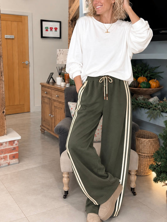 Smith Barrel Joggers | Khaki & Ivory