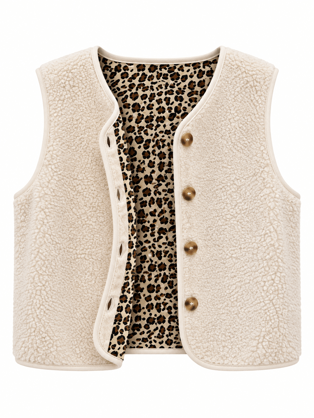Frankie Cream Leopard Gilet
