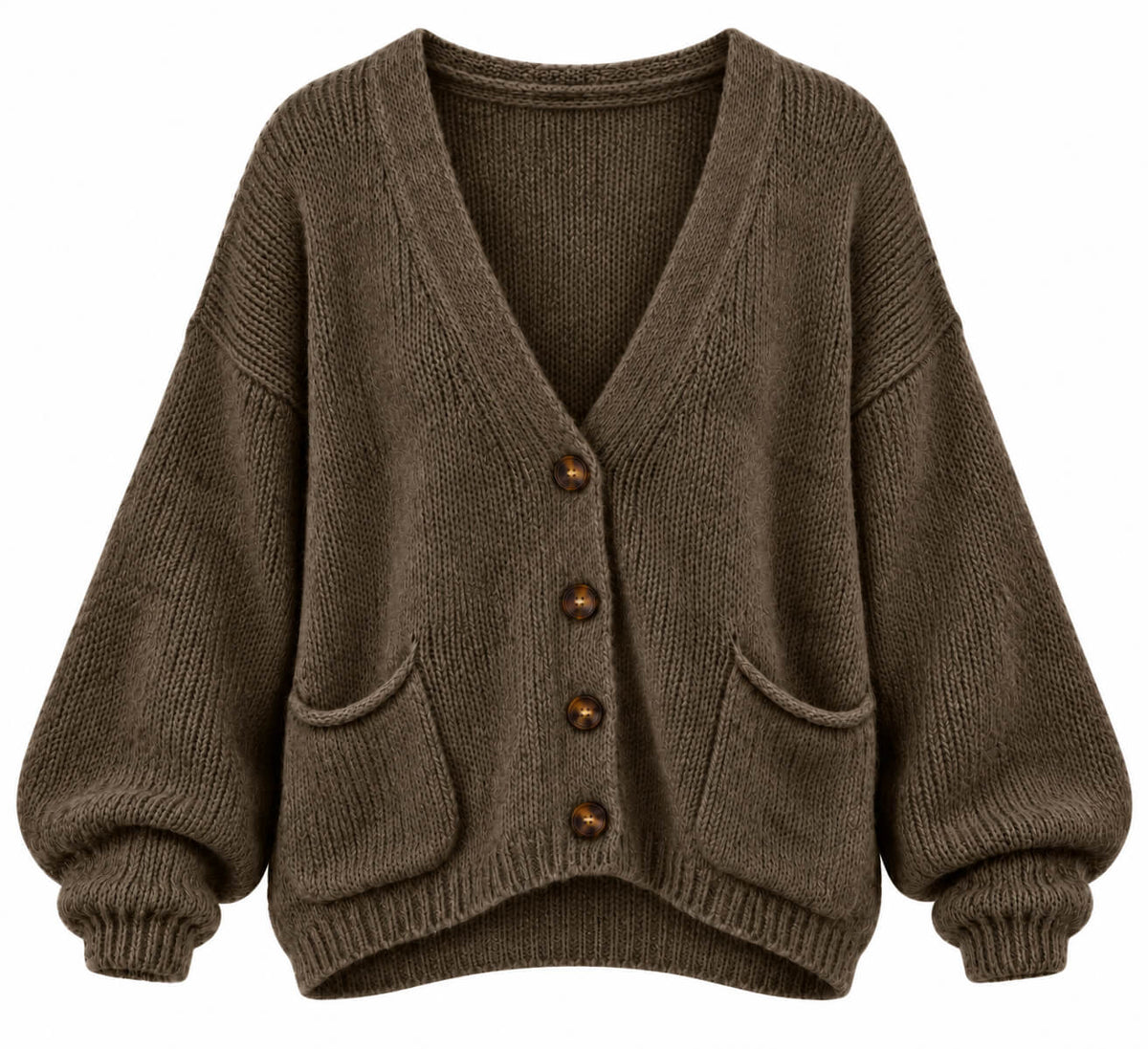 Fleur Cardigan | Moss Olive Brown