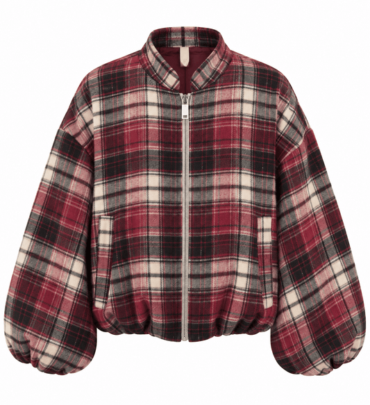Lumberjack Bomber Jacket | Red Plaid