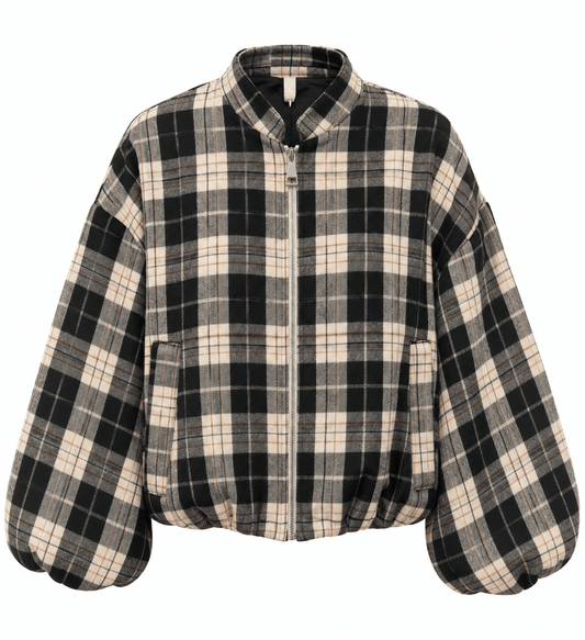 Lumberjack Bomber Jacket | Black Plaid