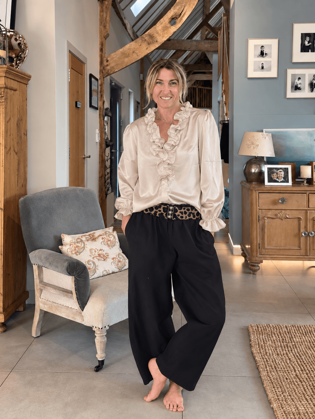 Bella Ruffle Blouse | Nude