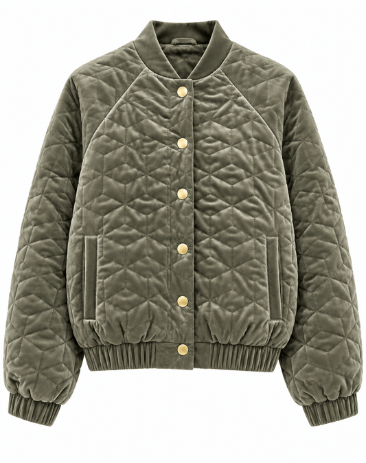 Beak Street Velvet Bomber | Sage