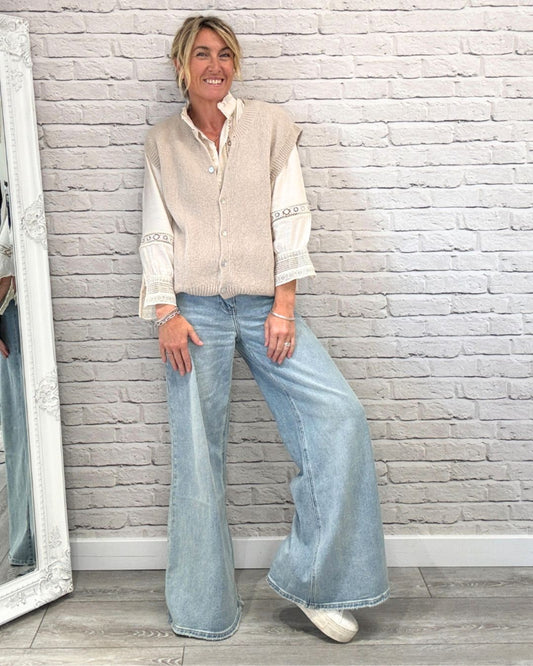 Uma Knitted Vest | Stone