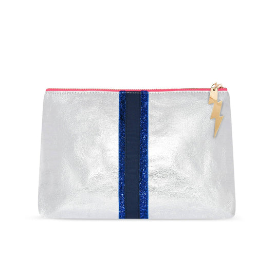 Medium Metallic Silver Clutch