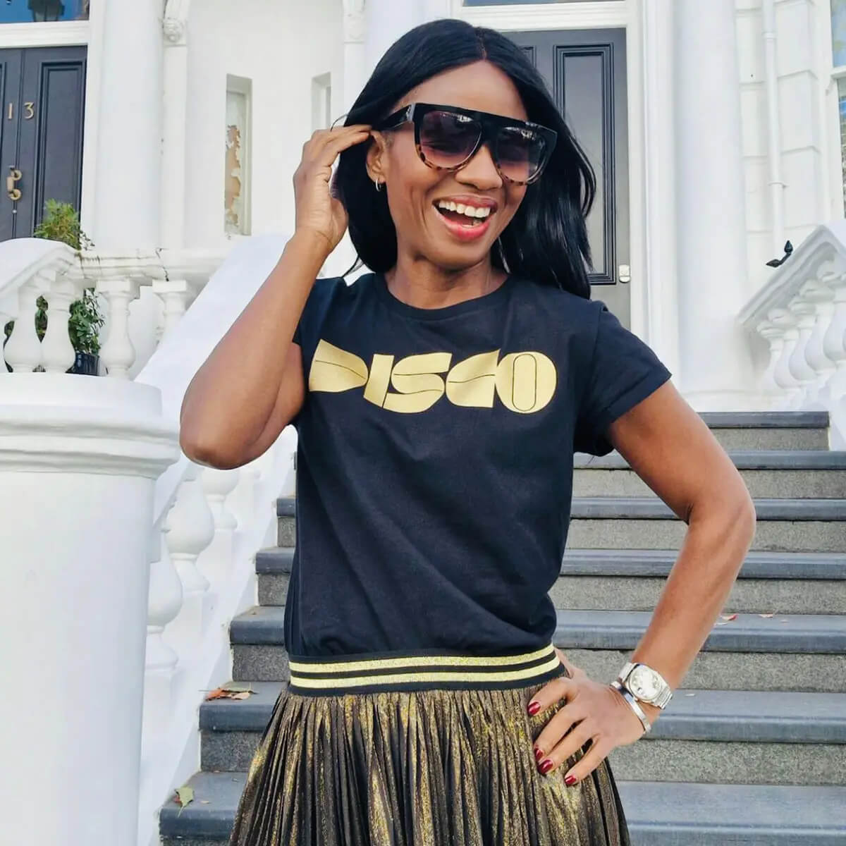 Disco T-Shirt Black & Gold