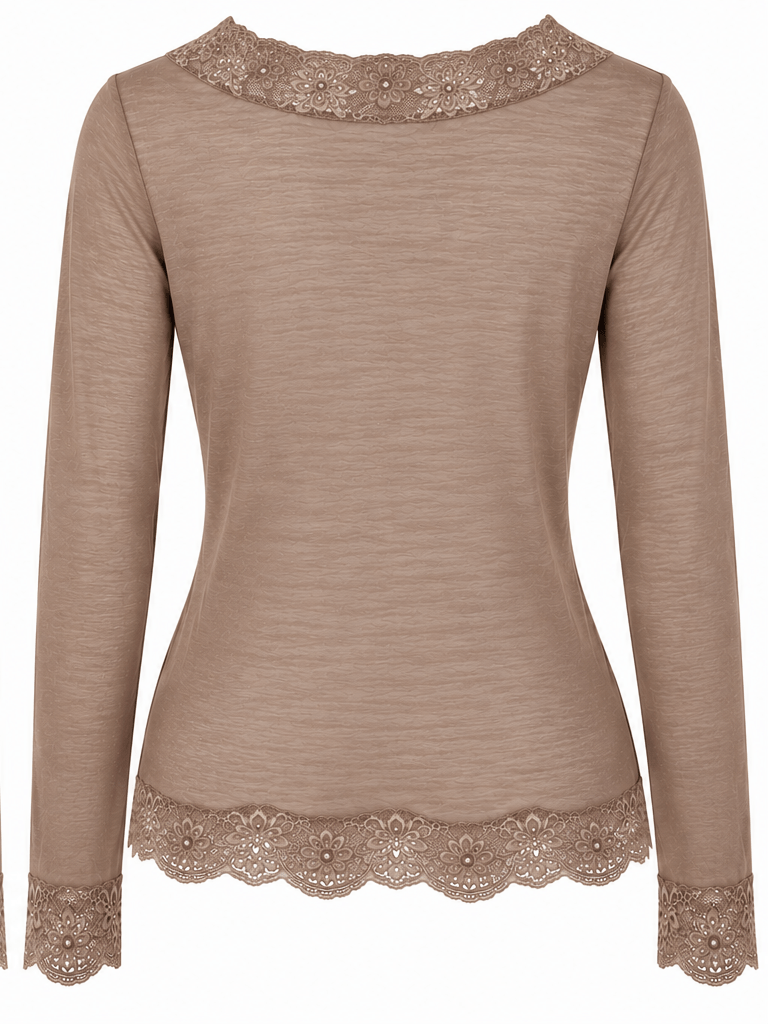 The Lace Cashmere Blend Body Hug | Light Mocha