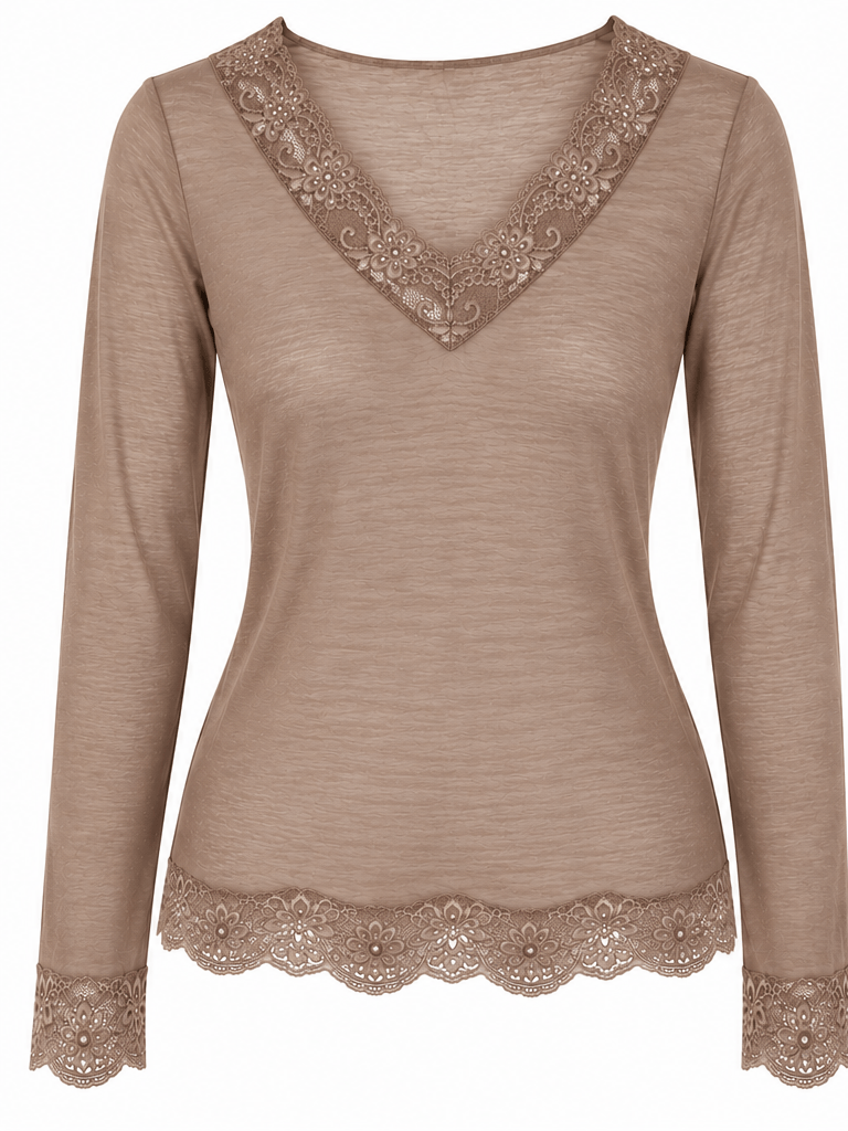 The Lace Cashmere Blend Body Hug | Light Mocha