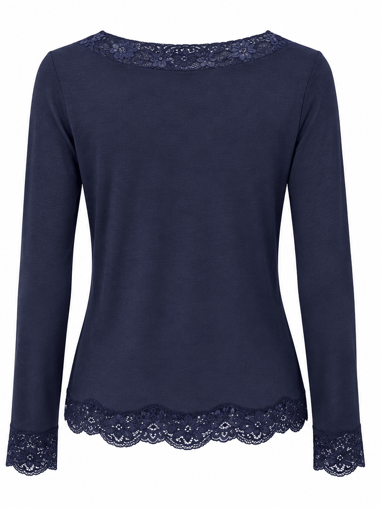 The Lace Cashmere Blend Body Hug | Navy