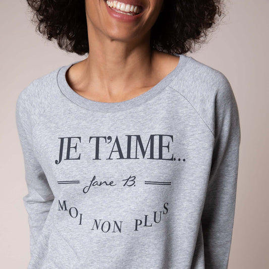 Je-T'aime Sweatshirt by Eleven Loves | Grey