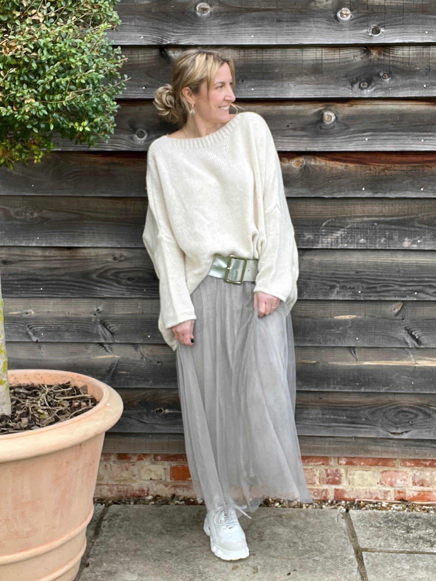 Tulle maxi outlet skirt gray